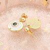 Real 18K Gold Plated Brass Enamel Dangle Stud Earrings Findings KK-B124-09G-01-3