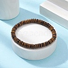 Natural Tiger Eye Disc Beaded Stretch Bracelets BJEW-JB09515-01-3