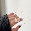 Afternoon Tea Resin & Plastic Adjustable Finger Rings for Women RJEW-K317-01B-1