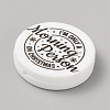 Flat Round with Word Food Grade Eco-Friendly Printed Silicone Focal Beads LS-SIL-SZC0008-07D-2