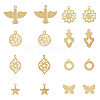 SUPERFINDINGS 64Pcs 16 Style Rack Plating Brass Pendants KK-FH0006-67-1