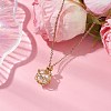 Round Shell Pearl Macrame Pouch Pendant Necklaces NJEW-JN04955-01-2