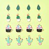 16Pcs 4 Styles Alloy Enamel Pendants ENAM-FS0001-86-10