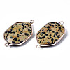 Natural Dalmatian Jasper Links Connectors G-S359-280F-3