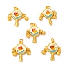 Rack Plating Alloy Enamel Pendants with Jump Ring ENAM-M048-01MG-4