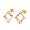 Brass Micro Pave Cubic Zirconia Stud Earrings KK-CBACC01-04G-4
