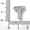 Brass Micro Pave Cubic Zirconia Letter Links KK-I717-04T-P-3