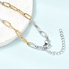 4MM Two Tone 304 Stainless Steel Textured Paperclip Chain Necklaces for Man and Women SA-CBAB767-10GP-3