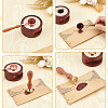 Brass Wax Seal Stamps with Rosewood Handle AJEW-WH0412-0191-3