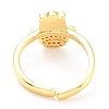 Adjustable Real 18K Gold Plated Brass Enamel Finger Rings RJEW-L071-21G-4