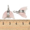 Natural Rose Quartz Copper Wire Wrapped Pendants G-B079-01P-02-3