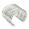 Non-Tarnish 304 Stainless Steel Multi Line Cuff Bangles BJEW-E079-01P-3