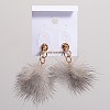 Villus Acrylic Imitate Pearl Dangle Earrings EJEW-O033-04D-2