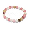 Frosted Tigerskin Glass Bead Stretch Bracelets BJEW-K212-C-016-2