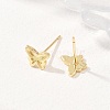 Brass Stud Earrings EJEW-P346-01A-G-2