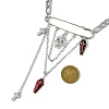 Halloween Coffin & Cross Alloy Pendant Necklaces NJEW-JN04994-3