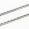 Tarnish Resistant 304 Stainless Steel Rope Chains CHS-O005-43H-1