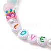 Candy Color Word Love Acrylic Beaded Stretch Bracelets for Kid BJEW-JB10158-02-3