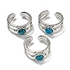 Natural Apatite Adjustable Rings RJEW-K269-10P-09-1