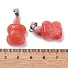 Cherry Quartz Glass Pendants G-B127-06P-04-3