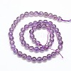 Natural Amethyst Round Bead Strands G-N0081-F6mm-27B-3