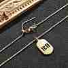 Adjustable Brass Hollow 11:11 Oval Pendant Necklaces NJEW-NH0001-06G-1