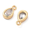 Brass Micro Pave Clear Cubic Zirconia Charms KK-G516-24G-2