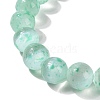 Dyed Natural Selenite Round Beaded Stretch Bracelet for Women BJEW-G697-02A-4