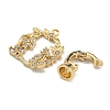 Brass Micro Pave Cubic Zirconia Fold Over Clasps KK-U037-25G-02-2