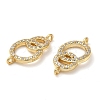 925 Sterling Silver Micro Pave Clear Cubic Zirconia Connector Charms STER-I010-03G-2