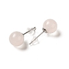 Natural Rose Quartz Stud Earrings G-B075-02P-05-2