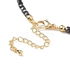 Natural Black Spinel Cube Beaded Necklace for Women NJEW-JN04111-04-5