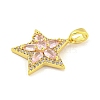 Star Rack Plating Brass Cubic Zirconia Pendants KK-M291-10G-2