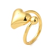 Heart Brass Finger Rings for Women RJEW-A048-17G-1