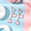 Handmade Glass Seed Beads Heart Stud Earrings EJEW-MZ00279-03-2