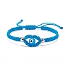 Lampwork Evil Eye Braided Bead Bracelet BJEW-JB07857-04-1