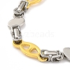 201 Stainless Steel Rhombus Links Chain Necklace NJEW-F22-39H-GP-3