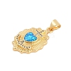 Brass Micro Pave Cubic Zirconia Pendants KK-I723-34G-2