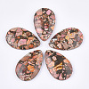 Synthetic Gold Line Regalite/Imperial Jasper/Sea Sediment Jasper Pendants G-S329-074E-1