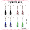 4 Pairs 4 Colors Glass Teardrop with Spiral Pattern Dangle Earring EJEW-FI0001-07-2