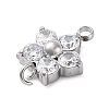 304 Stainless Steel Micro Pave Cubic Zirconia Flower Connector Charms STAS-U042-01P-02-2