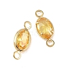 SHEGRACE Brass Pave Cubic Zirconia Oval Connector Charms XGRQ2O670-439C-G-2