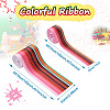 2Rolls 2 Styles Stripe Pattern Printed Polyester Grosgrain Ribbon OCOR-TA0001-37O-3