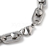 Anti-Tarnish 201 Stainless Steel Oval Link Chain Necklace & Bracelets Set SJEW-G083-04P-2