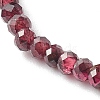 Faceted Rondelle Natural Garnet Beads Stretch Bracelets BJEW-JB06383-01-4