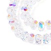 Electroplate Transparent Glass Beads Strands X-EGLA-N022-04A-D21-3