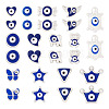 52Pcs 13 Styles Blue Evil Eye Resin European Beads RESI-TA0002-15-9