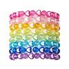 8Pcs 8mm Faceted Round & Heart Acrylic Beaded Stretch Bracelet Sets BJEW-JB10240-01-1