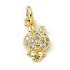 Brass Micro Pave Cubic Zirconia Charms ZIRC-F132-78G-1