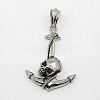 Retro Men's Halloween Jewelry 304 Stainless Steel Big Anchor with Skull Big Pendants STAS-O044-86-1